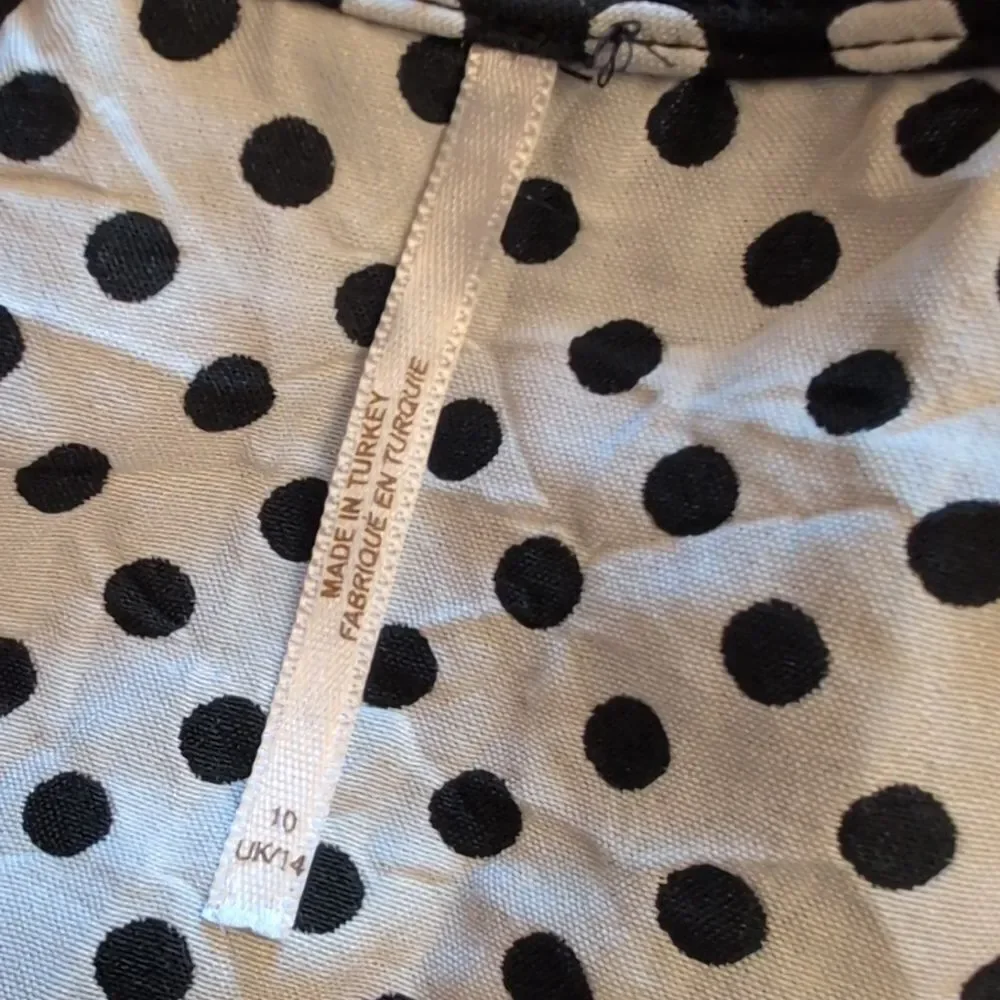 Free People Polka Puff Sleeve Crop Top Black White Size 10 - Picture 5 of 12
